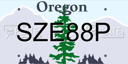 SZE88P Oregon License Plate
