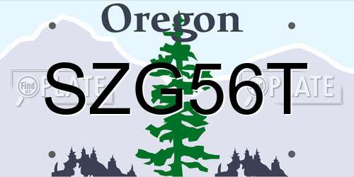 SZG56T Oregon License Plate