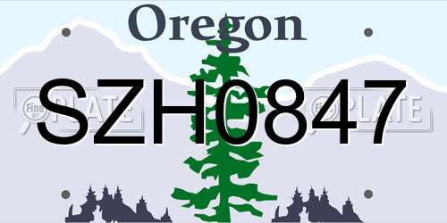 SZH0847 Oregon License Plate