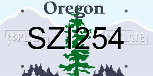 SZI254 Oregon License Plate