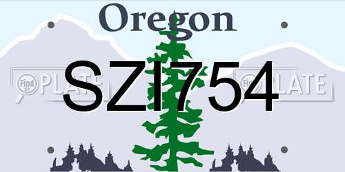 SZI754 Oregon License Plate