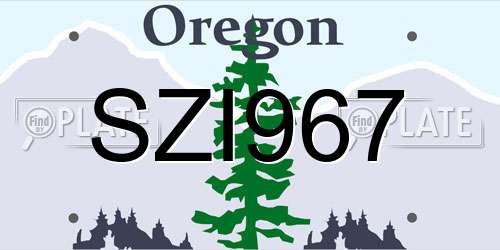 SZI967 Oregon License Plate