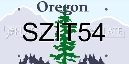SZIT54 Oregon License Plate