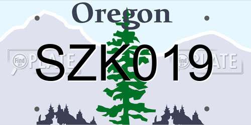 SZK019 Oregon License Plate
