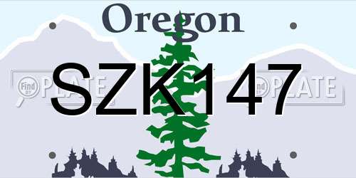 SZK147 Oregon License Plate
