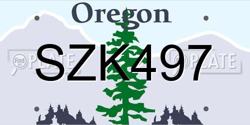SZK497 Oregon License Plate