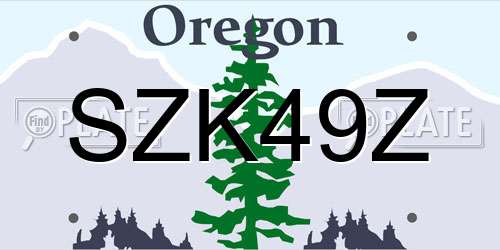 SZK49Z Oregon License Plate
