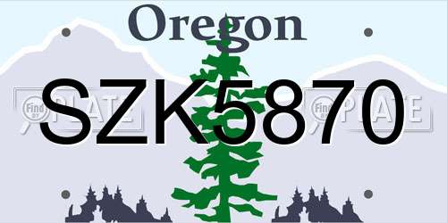 SZK5870 Oregon License Plate