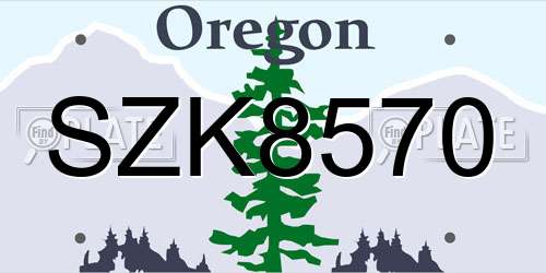 SZK8570 Oregon License Plate