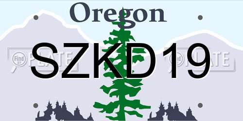 SZKD19 Oregon License Plate