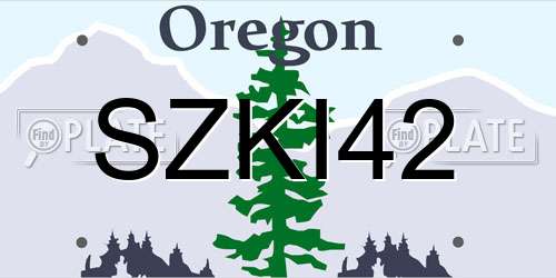 SZKI42 Oregon License Plate