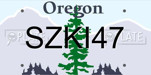 SZKI47 Oregon License Plate