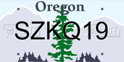SZKQ19 Oregon License Plate