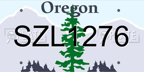 SZL1276 Oregon License Plate