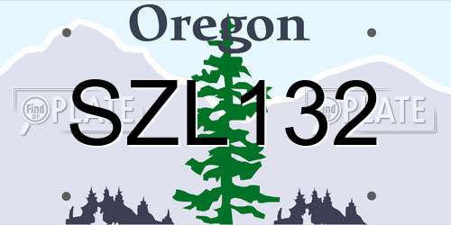 SZL132 Oregon License Plate