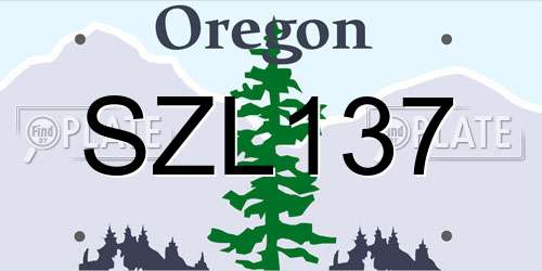 SZL137 Oregon License Plate