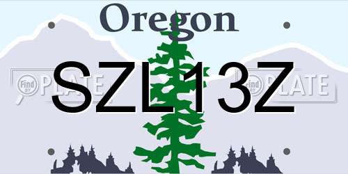 SZL13Z Oregon License Plate