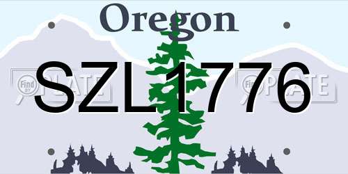 SZL1776 Oregon License Plate