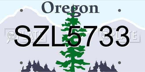 SZL5733 Oregon License Plate