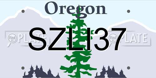 SZLI37 Oregon License Plate