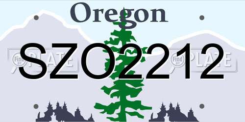 SZO2212 Oregon License Plate