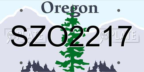 SZO2217 Oregon License Plate