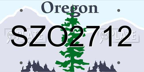 SZO2712 Oregon License Plate