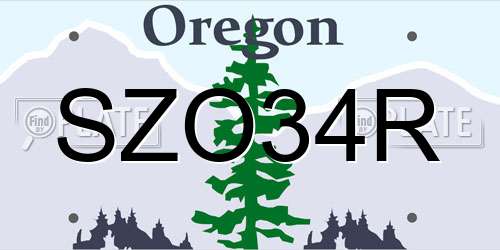 SZO34R Oregon License Plate