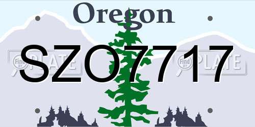 SZO7717 Oregon License Plate