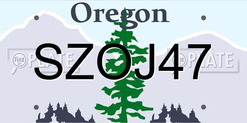 SZOJ47 Oregon License Plate