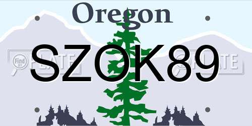 SZOK89 Oregon License Plate