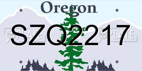 SZQ2217 Oregon License Plate