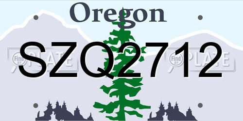 SZQ2712 Oregon License Plate