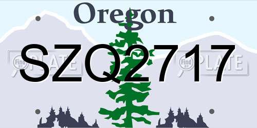 SZQ2717 Oregon License Plate
