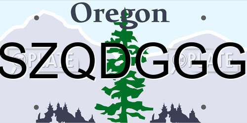 SZQDGGG Oregon License Plate