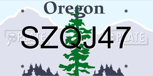 SZQJ47 Oregon License Plate