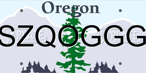 SZQOGGG Oregon License Plate
