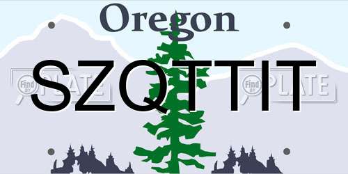 SZQTTIT Oregon License Plate