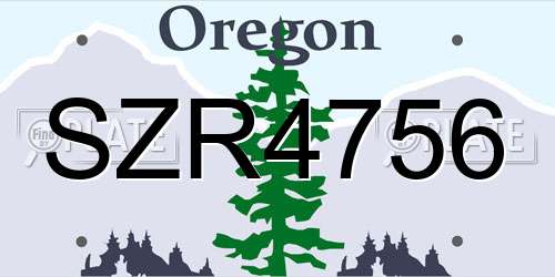SZR4756 Oregon License Plate