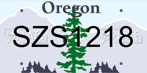 SZS1218 Oregon License Plate