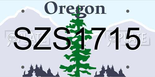 SZS1715 Oregon License Plate
