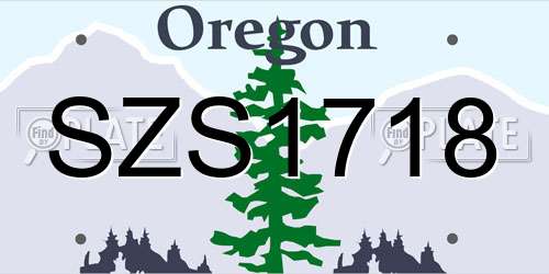 SZS1718 Oregon License Plate