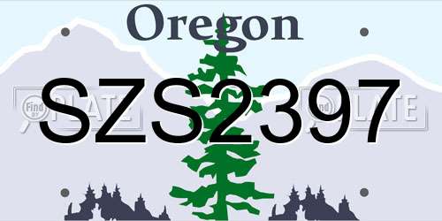 SZS2397 Oregon License Plate