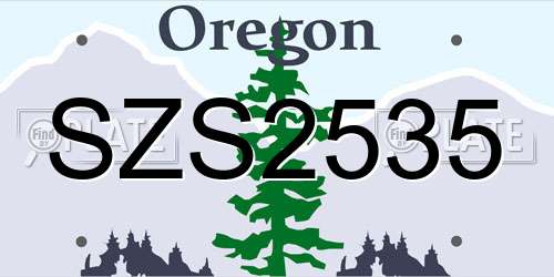 SZS2535 Oregon License Plate
