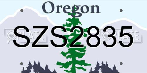 SZS2835 Oregon License Plate