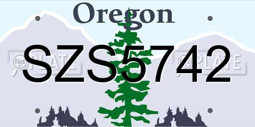 SZS5742 Oregon License Plate
