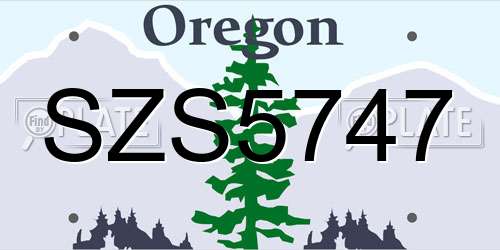 SZS5747 Oregon License Plate
