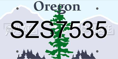 SZS7535 Oregon License Plate