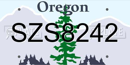 SZS8242 Oregon License Plate