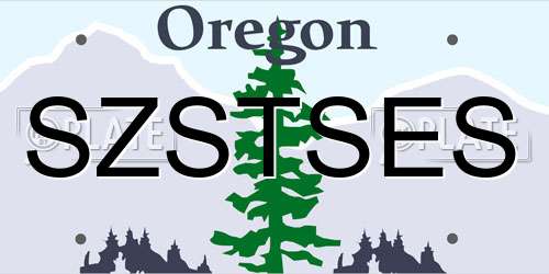 SZSTSES Oregon License Plate